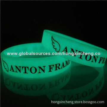 G-2014 Silicone Glow-in Dark Bracelets, Various Sizes Available